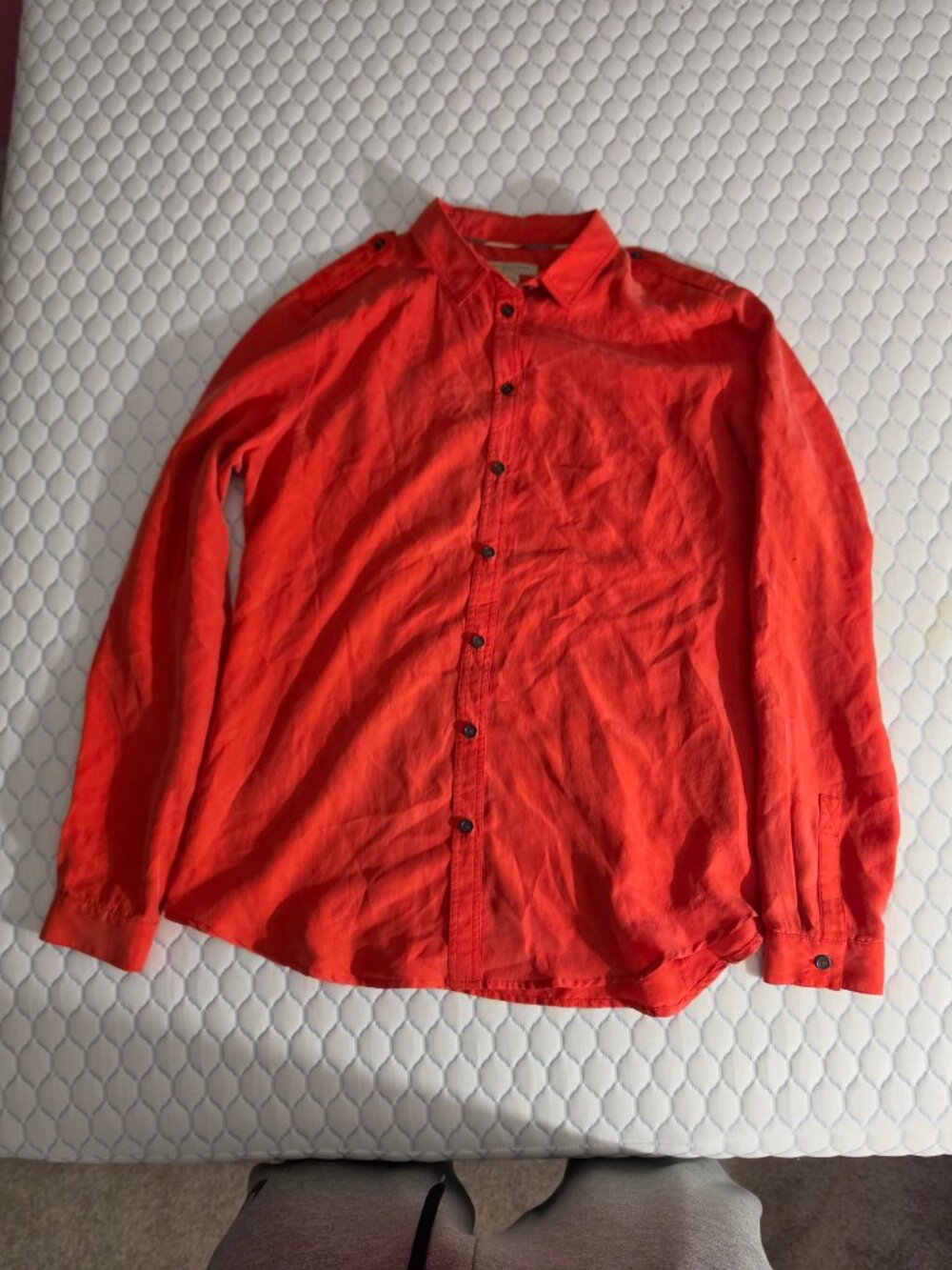 Burberry Brit Women's Button Down Shirt Burnt Orange Rust Long Sleeve M